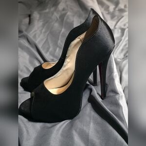 Elegant Black Peep-Toe Heels